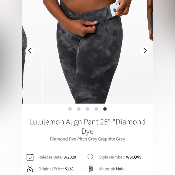 Lululemon Align Pant 25" *Diamond Dye- Pitch Grey Graphite Grey/ Size 10 - Picture 11 of 11